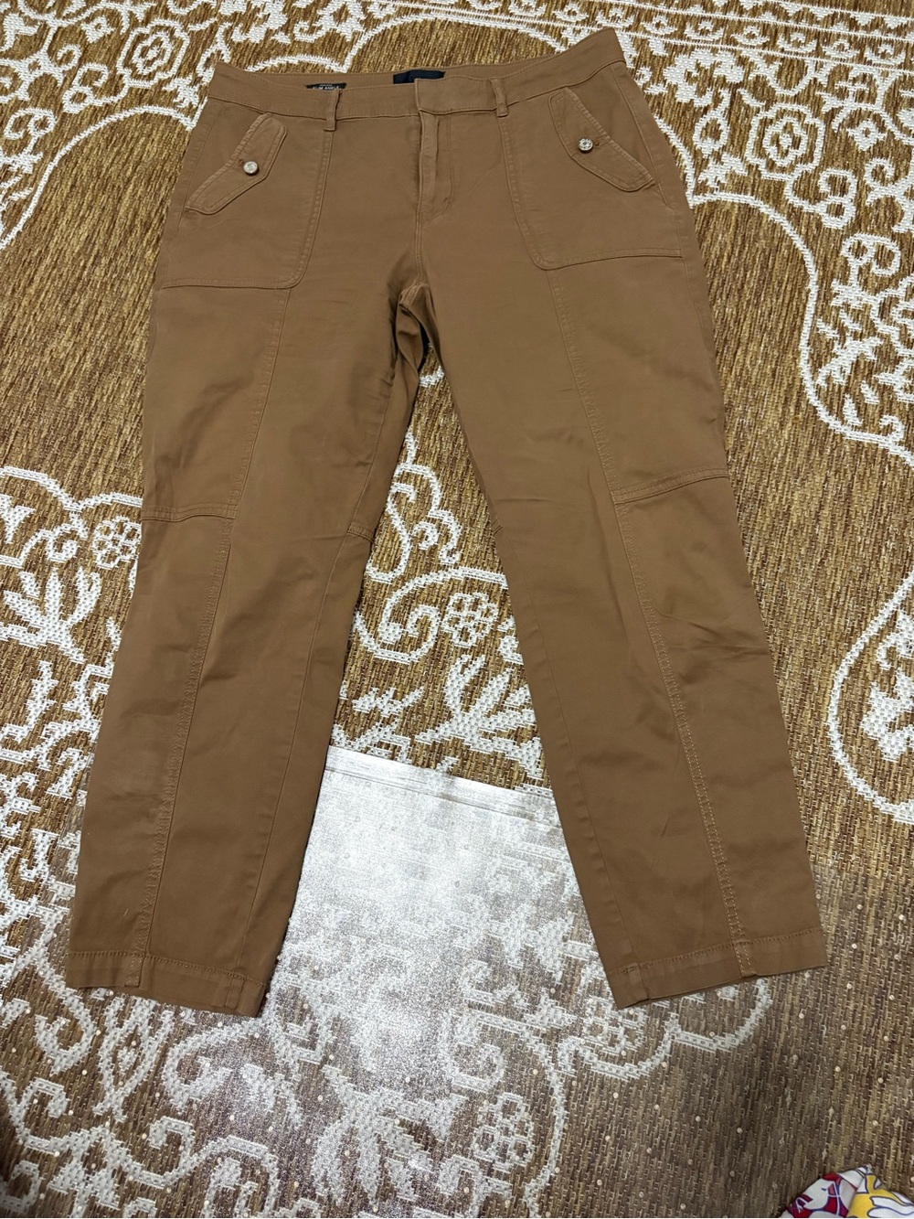 White House Black Market High-Rise Pret-A-Jet Slim Ankle Pants Glazed Praline 14
